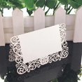 thumbnail image 3 of Tarjetas de encaje blancas con nombre, Decoración de mesa de boda, Mensaje de nombre, tarjeta de felicitación, decoración de fiesta de Navidad, 50 unidades, 3 of 4