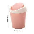 CASAFUN Mini Desktop Trash Can with SwingTop Lid,Small Garbage Bin for