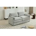 thumbnail image 3 of 68.1" Light Grey Chenille Upholstered Loveseat Sofa Couch - Plush Double Cushion, Curved Arms, Lumbar Pillow for Cozy Living Room Deep Seating, 3 of 29