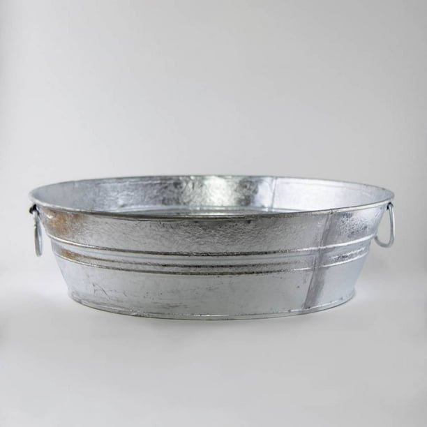 Behrens Galvanized Steel Wash Tub, Functional Decorative Hot Dipped Low