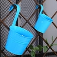 thumbnail image 5 of YongCo Hanging Flower Garden Pots Balcony Planter Metal Iron Bucket Holder Indoor Outdoor for Railing Fence Balcony Multicolor, 5 of 21