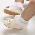 thumbnail image 6 of LYHaoo Toddler Kids Girls Soild Bowknot Princress Shoes Soft Sole The Floor Barefoot Non First Prewalker Shoes Sizes 4 Beige(Toddler), 6 of 6