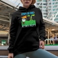 thumbnail image 2 of Funny Stop Looking at My Putt Pun with a Ball, Flag & Clubs, Golf Player, Golfing or Golfer Themed Merch Gift, Black Hooded Sweatshirt or Hoodie, Small, 2 of 5