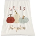 thumbnail image 2 of Throw Blanket Pumpkin Autumn Thanksgiving Farmhouse Bed 50 X 60 Inch Soft Lightweight Fluffy Warm for Sofa Couch All Seasons Cozy Cover Quilt, 2 of 6
