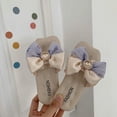 thumbnail image 7 of SERTG Kids Shoes Summer Pearl and Bow Leather Flops Indoor Slippers Versatile Sweet Casual Beach Sandals Girls Daily Wear and Outdoor Play Comfortable Footwear(Purple#1,4.5-5.5 Years), 7 of 7