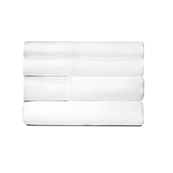 SHEEX Active Comfort Sheet Set,Ultra-Soft, Breathes Better Than Cotton - Bright White, King/California King