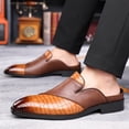 thumbnail image 4 of Men's Slip-On Loafer Mules Lightweight Crocodile Texture Dress Shoes with Non-Slip Sole for Indoor Outdoor Business Casual Driving Travel Wear, 4 of 9