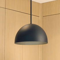 Hunter - Erling 1-light Matte Black, Medium Size Pendant Light, Dimmable, Modern Style, Dome Shaped, for Bedrooms, Dining, Living Rooms - 48126