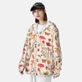 thumbnail image 5 of Goofa Retro Autum Mushrooms Printed Women's UPF 50+ Sun Protection Hoodie Jacket Lightweight Long Sleeve Sun Shirt for Women with Pocket Hiking Outdoor-Large, 5 of 9