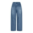 thumbnail image 6 of Women Barrel Jeans High Waisted Wide Leg Drawstring Denim Pants Y2K Baggy Loose Fit Trouser Jeans with Pockets, 6 of 9