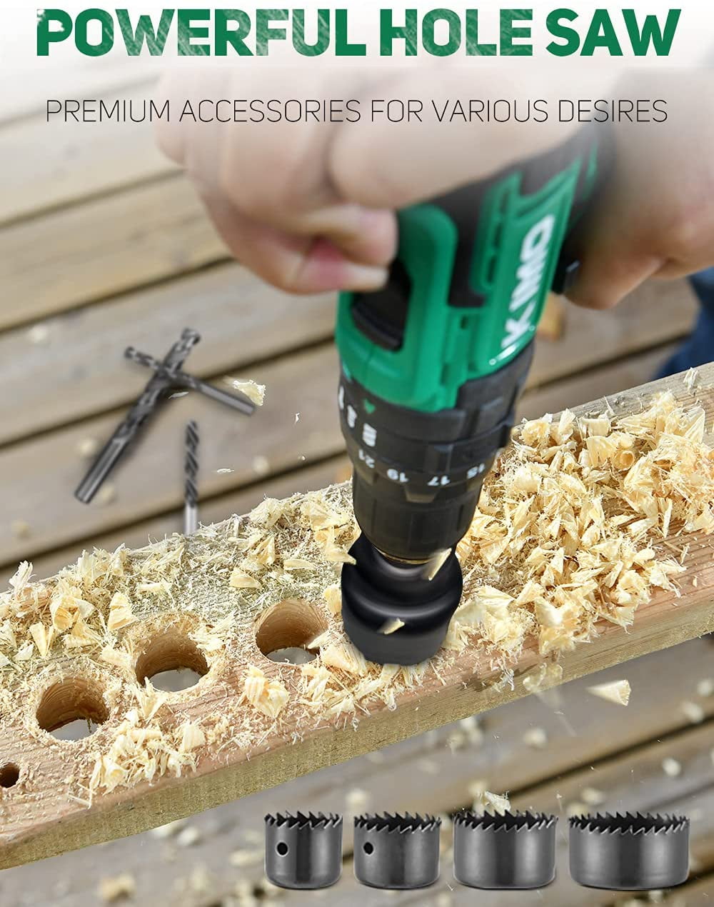 Buy KIMO Cordless Drill Driver Kit, 46PCS Accessories, 20V Impact Drill