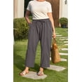 thumbnail image 6 of CASSIE LIZ Plus Size Curvy Womens Spring Summer Beach Wide Leg Palazzo Pants Drawstring Trousers with Pockets (XL-5XL), 6 of 10