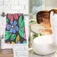 thumbnail image 7 of Flowers and Leaves Black Hand Towel Cotton Bath Towel Large Face Towels Absorbent for Bathroom Home Hotel, 7 of 7