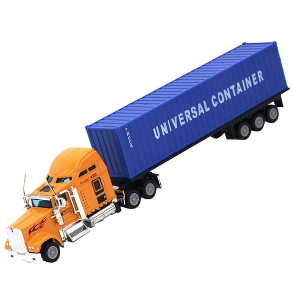Die Cast Semi Truck and Trailer Trucks for Boys Toys Models Container Large Engine Child
