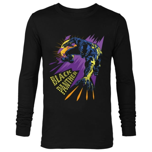 Marvel Black Panther Claw Marks Comic - Long Sleeve T-Shirt for Men - Customized-Black