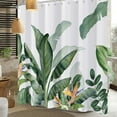 thumbnail image 2 of Shower Curtain Blue Eucalyptus Shower Curtains for Bathroom, Watercolor Leaf Shower Curtain Sets Waterproof Plant Shower Curtain Leaves Fabric Cloth Bathroom Curtains 72x72 inch with Hooks, 2 of 9