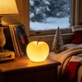 thumbnail image 4 of MYUNNIL Christmas Apple Shaped Night Light, 4.92" Realistic Warm Glowing Apple Ceramics Tabletop Ornament Lamp, Small Eye-Catching Ambient Lighting for Bedroom Home Party Decor, 4 of 7