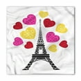 thumbnail image 1 of Eiffel Tower Bandana, Valentine's Day Layout, Unisex Head and Neck Tie, by Ambesonne, 1 of 2