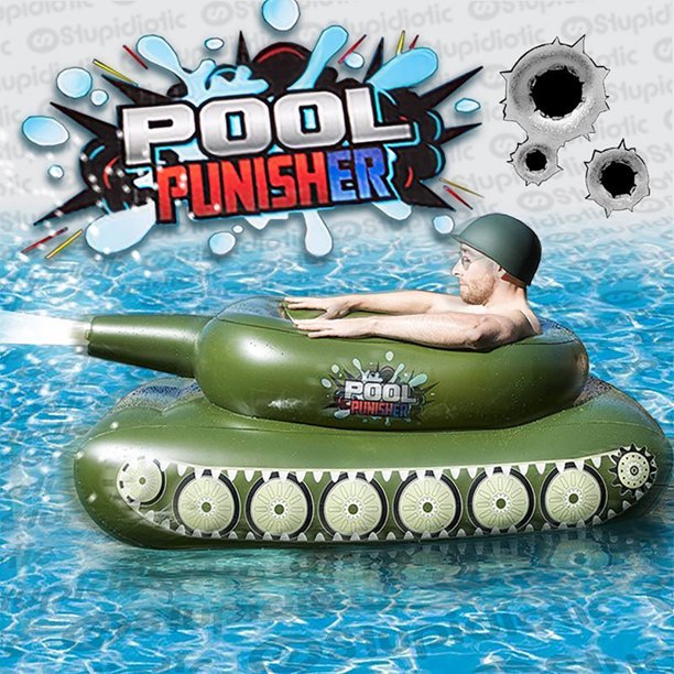 CreHeaven Inflatable Tank Pool Float with Builtin Squirt Gun,Pool