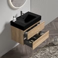 thumbnail image 6 of FFZ Grace 30' Bathroom Vanity With Oak Engineered Quartz Sink And Soft Black Drawers, Wall Mounted Floating Bathroom Vanity For Modern Bathroom,Kd, 6 of 6