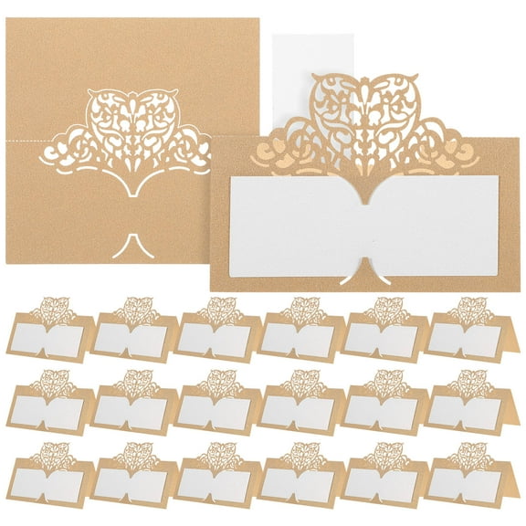 Worgeous Elegant Iridescent Paper Place Card for Wedding Light Brown 50pcs