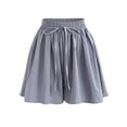 thumbnail image 2 of Daiosportswear Womens Linen Shorts Summer Ruffle High Waisted Wide Leg Drawstring Beach Pleated Lounge Short with Pockets,Shorts for Women, 2 of 6