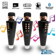 HOT HandHeld Portable Wireless Bluetooth KTV Karaoke Microphone Speaker Disco LED