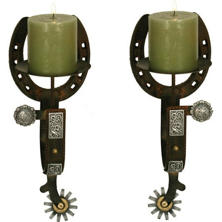 Rivers Edge Products Cast Iron 2-Piece Candle Holder Set