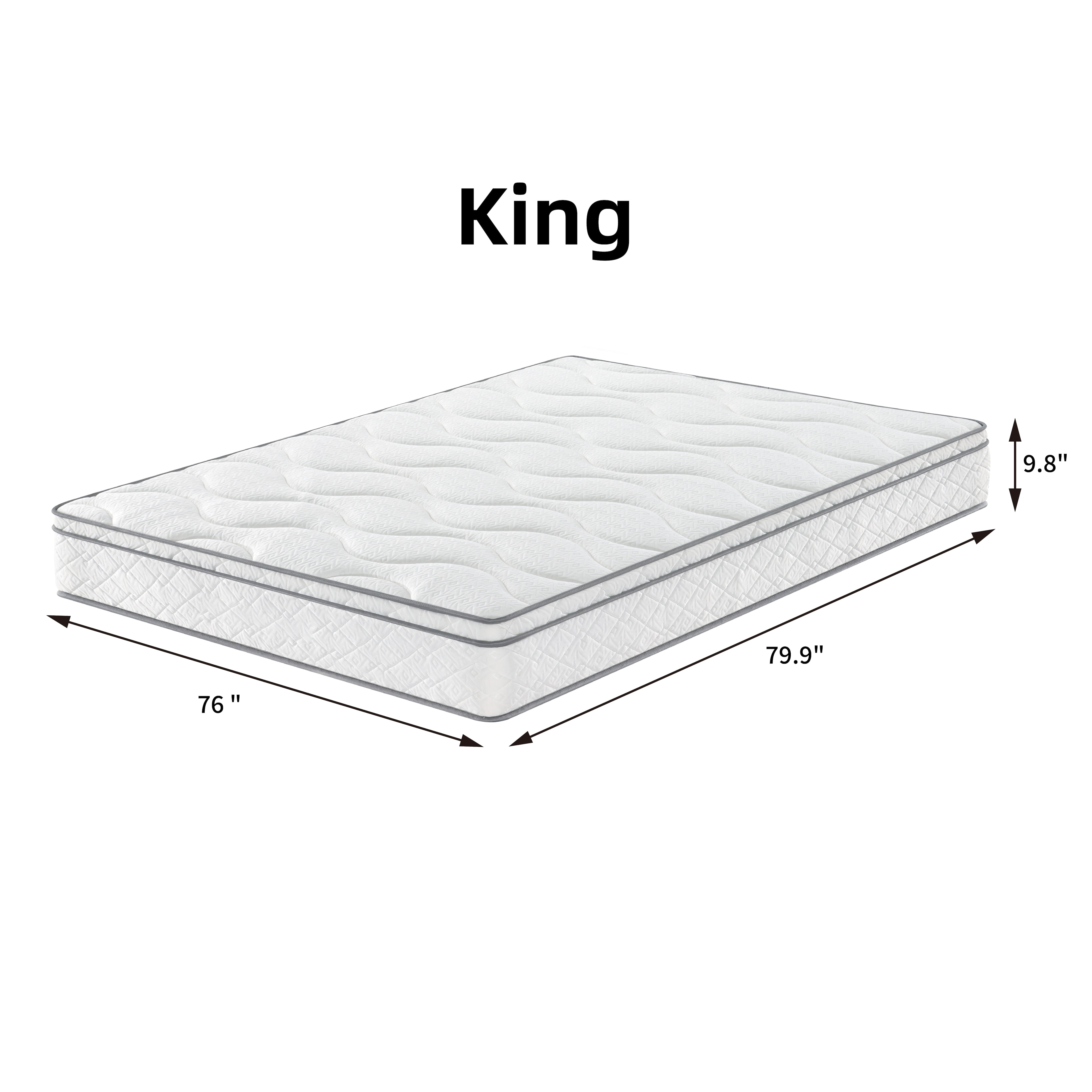 MAYEERTY 10-Inch Hybrid King Size Mattress with Gel Memory Foam & Individually Wrapped Coils
