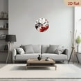 thumbnail image 6 of 2D Flat 1pc 10Inch Wooden 1pc Modern Abstract Painting Wall Clock - Red, Black, Gray, White, and Golden Accent - Non-Ticking Silent Operation - Minimalist Decor for Living Room, Bedroom, Office, 6 of 7