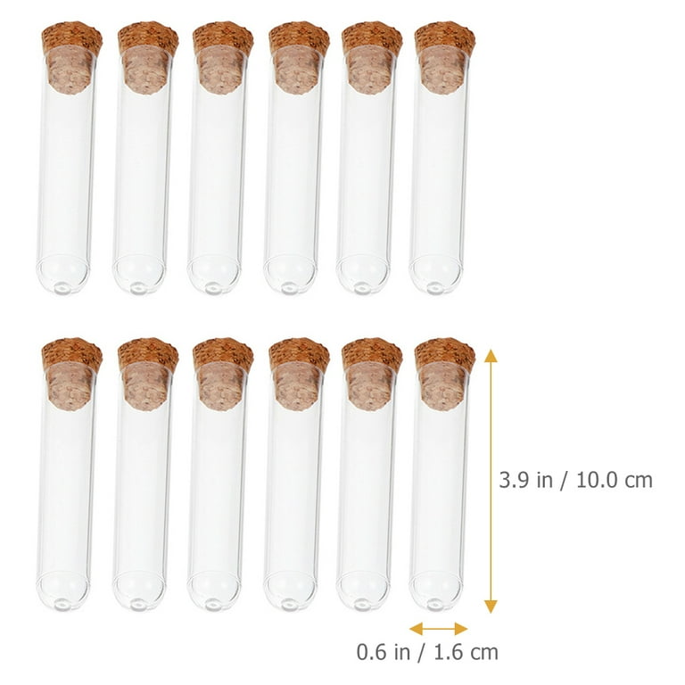 WORGEOUS 100 pcs Tiny Vials Small Test Tubes Bottles Liquid Sample Storage  Vials with Cork