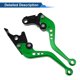 thumbnail image 5 of Palancas de freno de embrague cortas únicas para Honda CBR500R 2013-2021, palanca de freno ajustable en 6 velocidades, aleación de aluminio verde, 1 par, 5 of 7