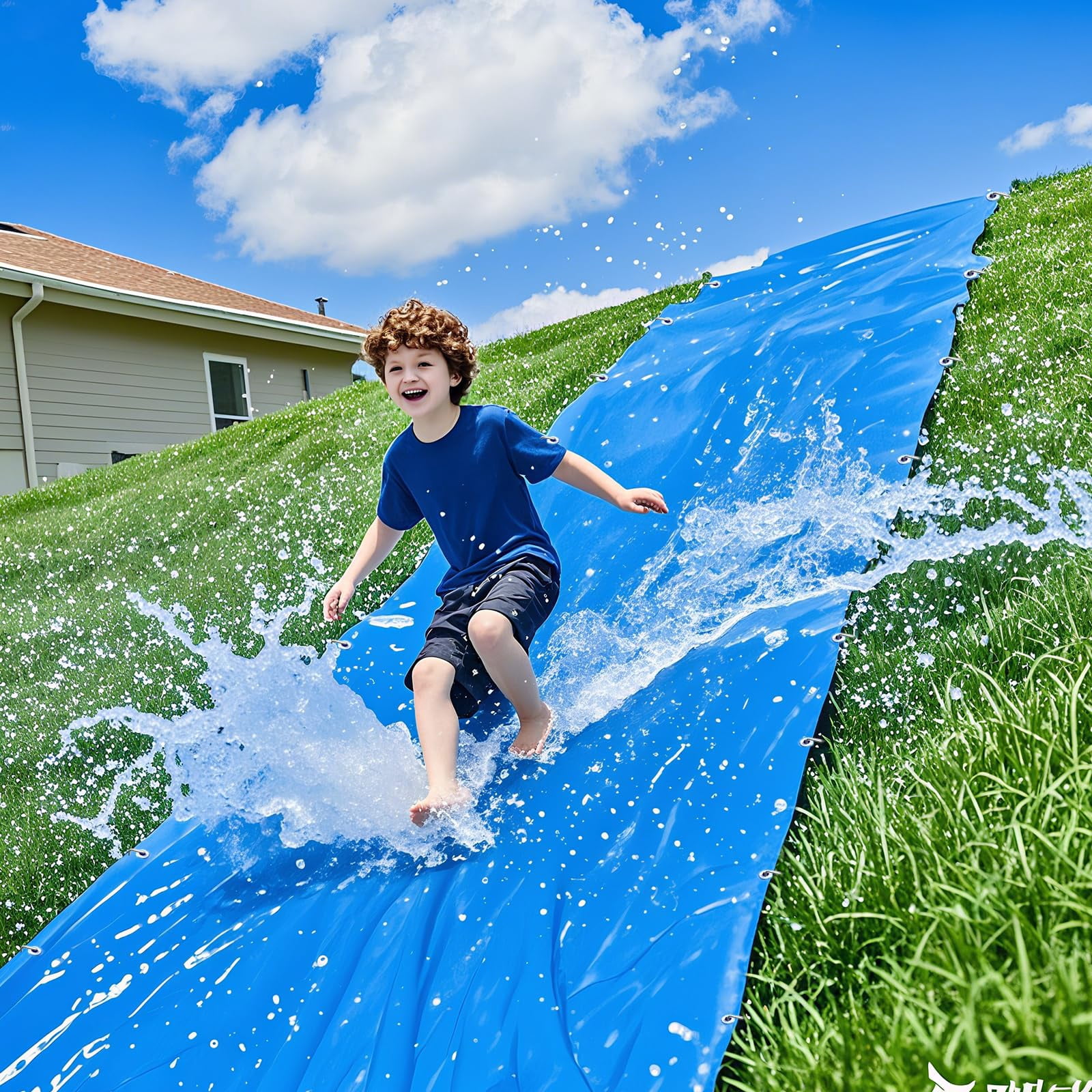 Lawn Water Slide 32.8ft x 9.8ft Heavy Duty Outdoor Summer Fun