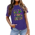 thumbnail image 2 of SZXZYGS T-Shirts pour Femmes Coupe Ample Pack Mode Décontractée Carnaval Imprimé Lettre Col Rond Manches Courtes Haut Été 2024, 2 of 3