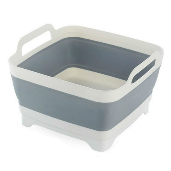 Zootealy Collapsible Sink with Drainer Plug Handle Collapsible Washing Up Bowl Folding Water Container Portable Water Storage Basin for Washing Dishes Camping Hiking Home Kitchen