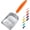 FLAT Aluminum  #09 Orange Handle, variant on TrendMallOasis Cat Litter Scoop, Aluminum Alloy Sifter, Kitty Metal Scooper, Deep Shovel, Long Handle, Poop Sifting, Kitten Pooper Lifter, Durable, Heavy Duty, for Litter Box