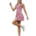 thumbnail image 4 of Two Piece Workout Outfits for Women, Sleeveless Mini Dress with Shorts Summer Athletic Tennis Dress Golf Outfit, 4 of 7