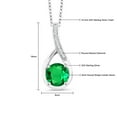 thumbnail image 4 of Gem Stone King 925 Sterling Silver Green Nano Emerald and White Diamond Infinity Pendant Necklace for Women | 0.84 Cttw | Gemstone May Birthstone | Round 6MM | with 18 inch Silver Chain, 4 of 4