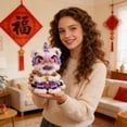 thumbnail image 5 of Chinese New Year Lion Dance Figurine - Purple - Elegant Desktop Ornament for Luck, Fortune & Unique Home Decor (20cm), 5 of 5