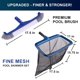 thumbnail image 2 of Fine Mesh Pool Net & Brush Head Combo - Sturdy Skimmer with 17.5" Professional Brushes for Pool Wall Cleaning, 2 of 5
