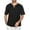 Black, variant on Palato Mens T Shirts,Men's Fashion Drawstring Solid Color Cotton And Linen Short Sleeve T-shirt Tops