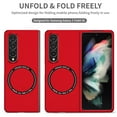 thumbnail image 3 of TECH CIRCLE Magnetic Case for For Samsung Galaxy Z Fold4 5G(2022) ,Built in Magnet Compatible with MagSafe Charger,Shockproof Lightweight Slim Hard PC Folding Phone Case,Red, 3 of 9