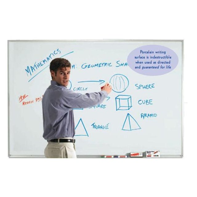 Aarco Products WDS1824 Aluminum Frame Magnetic Porcelain Markerboard