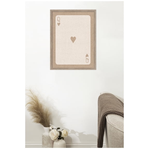 Kate and Laurel Framed Fabric Pinboard 19 x 25, Printed Linen Rustic Farmhouse Bulletin Board for Use as a Vision Board or Wall Organization, Hardwood Wedge White Wash Frame