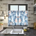 thumbnail image 4 of Yayeee Kitchen Curtains Tier Pair Light Filtering 27"x24" Rod Pocket Short Cafe Window Panel, Floral Easter Rabbits, 4 of 7