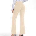 thumbnail image 4 of ITSAME Womens Straight Leg Pants, Relxed Fit High Waisted Pull-On Elegant Casual Business Trousers Khaki S, 4 of 8