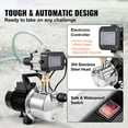 thumbnail image 4 of KFFKFF Surface Well Pump, 1HP 115V, 1200 GPH 145 ft Head, Portable Stainless Steel Sprinkler Booster Jet Pumps with Automatic Controller for Yard Lawn Watering system, Liquid Movement, 4 of 9