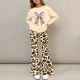 thumbnail image 7 of Cethrio Girls Graphic Outfit Sets, Spring Fall 2 Piece Long Sleeve Casual Girls' Clothing Sets Beige Size 11-12 T, 7 of 7