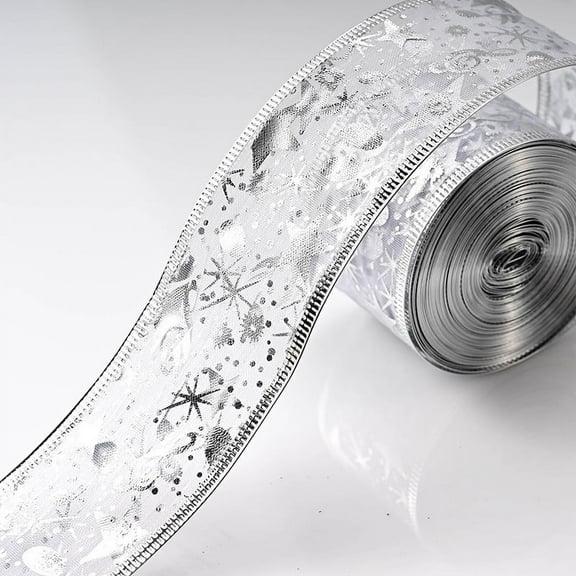 Gift Wrapping Ribbon for Wedding Invitations, Bridal Bouquets, Decorations, Hair Bow Making Silver 3.8cm(10m long)