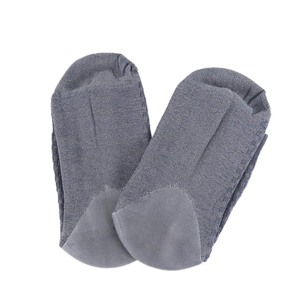 1 par de calcetines de talón de gel hidratante para hombres para el de los pies de la piel agrietada gris